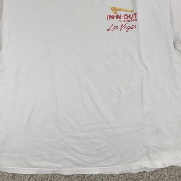 VTG IN-N-OUT Burger Las Vegas‎ Hanes T-Shirt Mens XL White Red Hot Rod Back Y2K - Picture 13 of 16